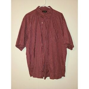 Ten West Apparel Button Up Shirt Men's XL Plaid Short Sleeve Collar Classic (AC)